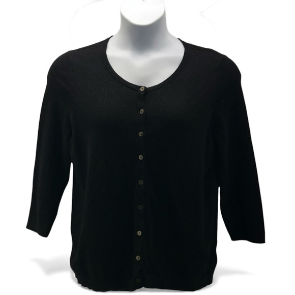 Talbots Sweaters - Talbots Cotton Cardigan 1XP Black‎
